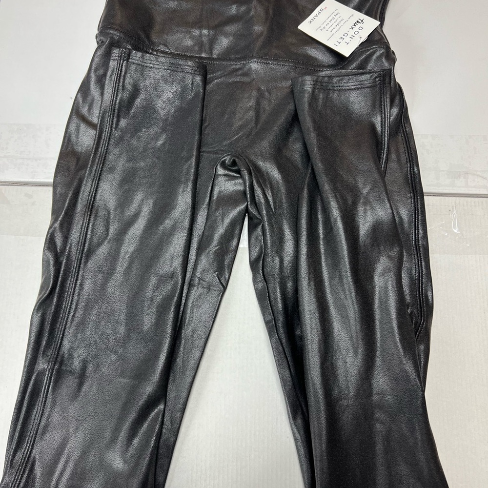Spanx Black Faux Leather Pants